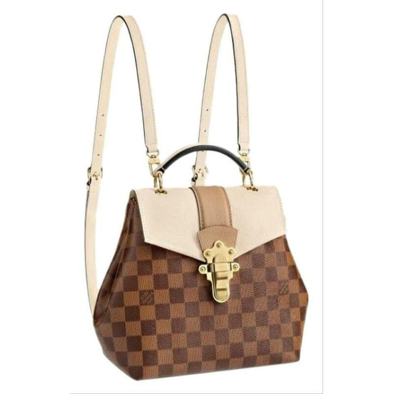 louis vuitton clapton backpack used Louis Vuitton Clapton Creme Brown Damier Ébène Canvas Backpack