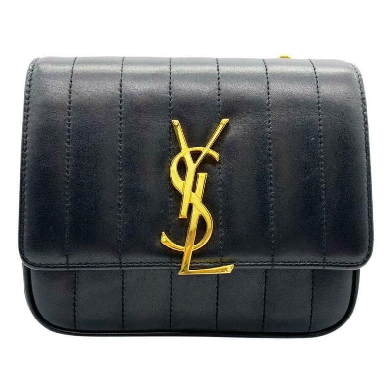 Saint Laurent Vicky Monogramme Black Calfskin Leather Shoulder Bag