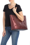 NEW MCM Top Zip Monogrammed Shopper Metallic Red Coated Canvas Tote $799