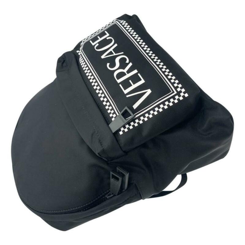 Versace 905 Vintage Logo Black Nylon Backpack