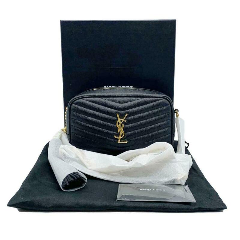 Saint Laurent Loulou Monogram Ysl Camera Black Leather Cross Body Bag