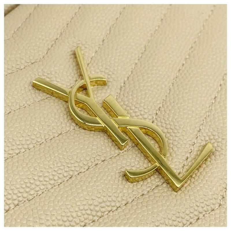Saint Laurent Monogram Camera Mini Lou Quilted Beige Leather Cross Body Bag