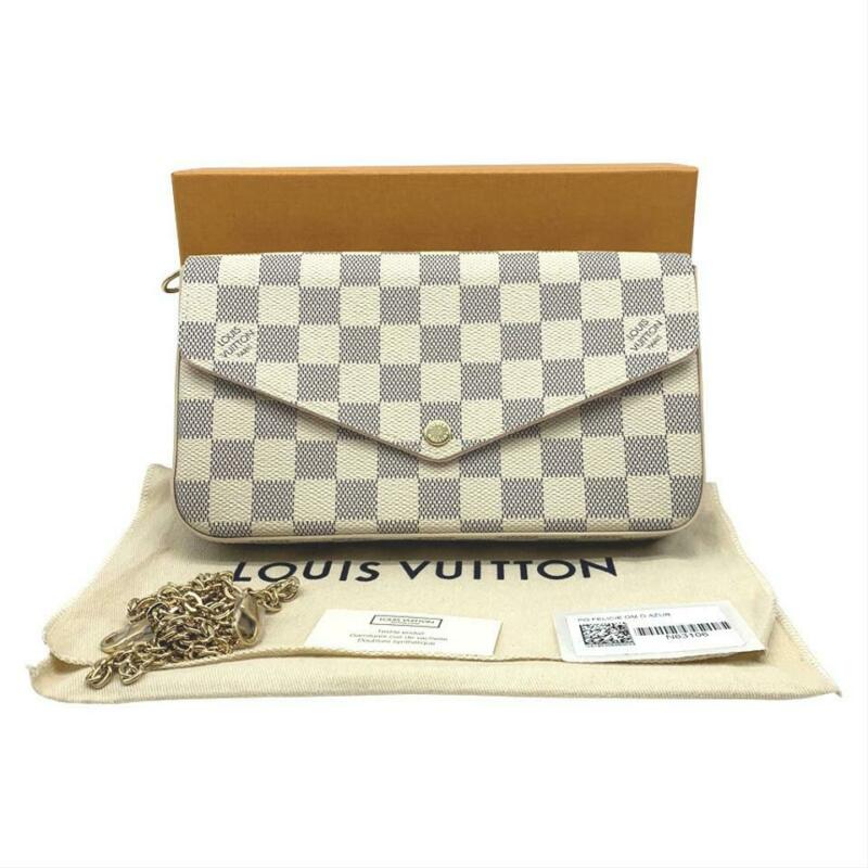 Louis Vuitton Pochette Felicie Rose Ballerine 2019 White Damier Azur Canvas
