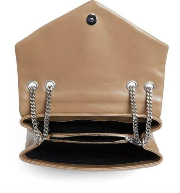 Saint Laurent Monogram Loulou Medium Deep Beige Calfskin Leather Shoulder Bag