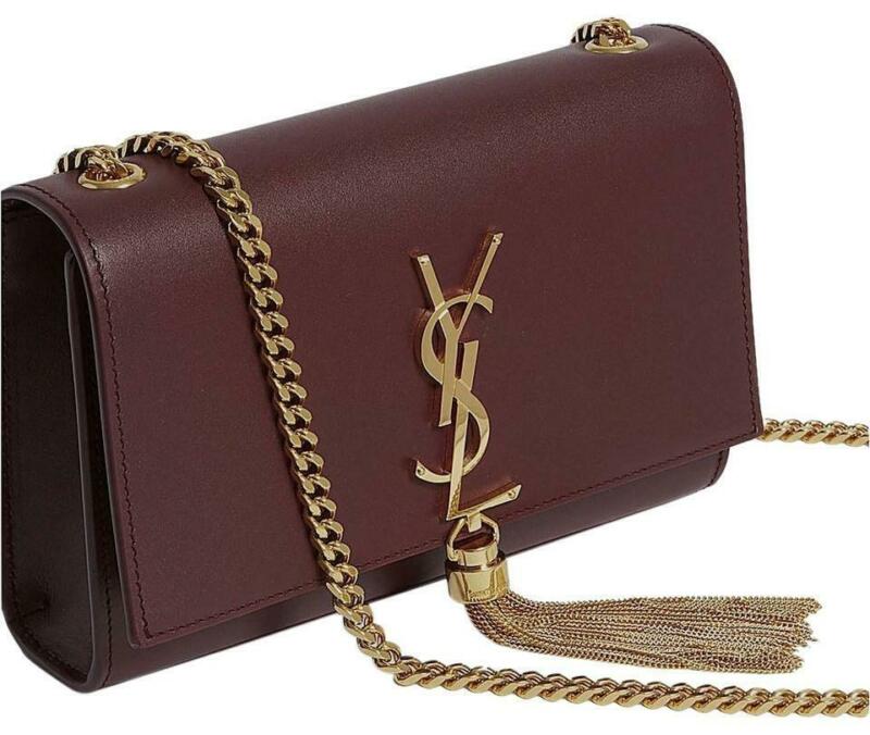 Saint Laurent Monogram Kate New Monogram Medium Tassel Chain Strap Bordeaux