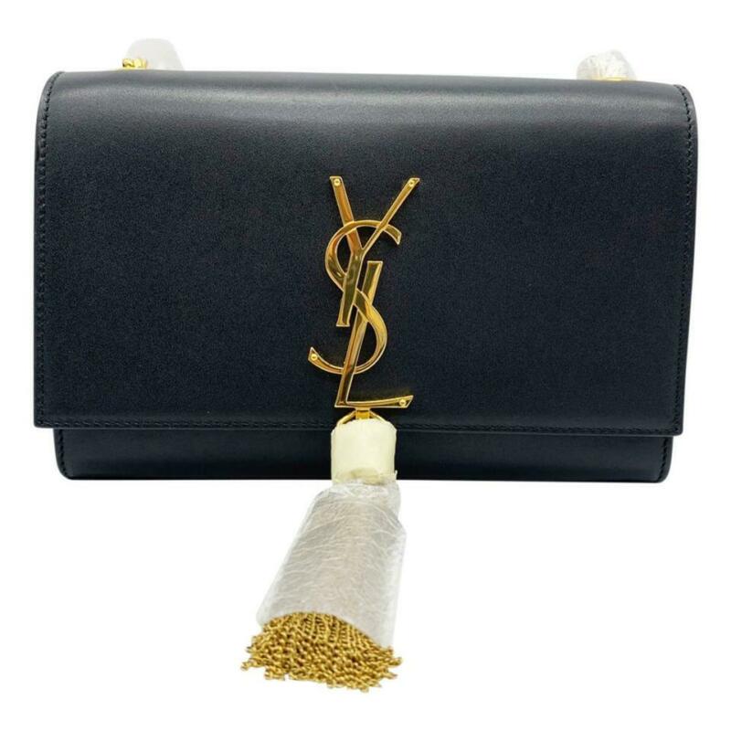 Saint Laurent Monogram Kate Small Tassel Monogram Black Leather Cross Body Bag