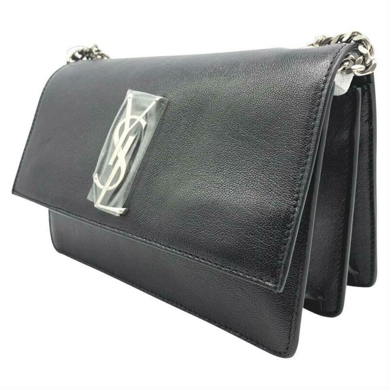 Saint Laurent Monogram Shoulder Sunset Small Black Leather Cross Body Bag