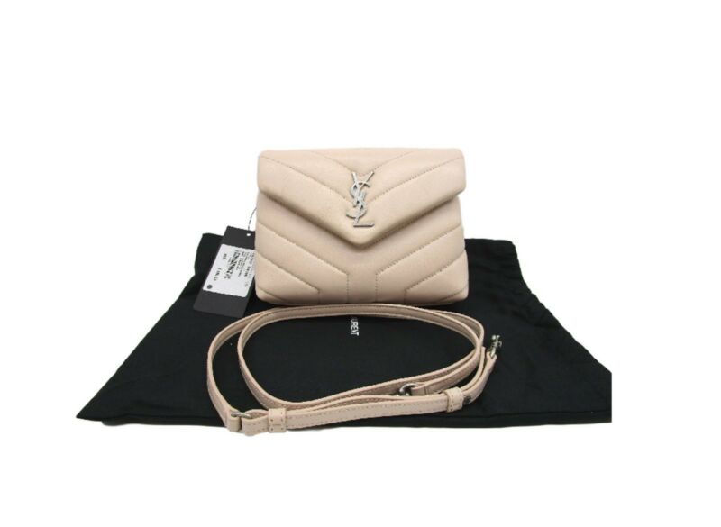 Saint Laurent Monogram Loulou Toy Light Pink Leather Cross Body Bag