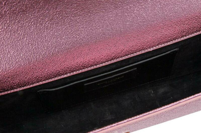 Saint Laurent Monogram Kate Cassandre Pink Leather Clutch