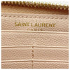 Saint Laurent Pink Grain De Poudre Matelasse Chevron Monogram Zip Around Pale