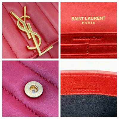 Saint Laurent Red Vicky Large Continental Wallet