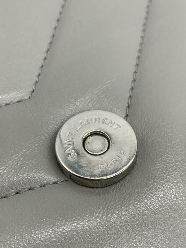 Saint Laurent Monogram Loulou Calfskin Matelasse Medium Monogram Chain Gray