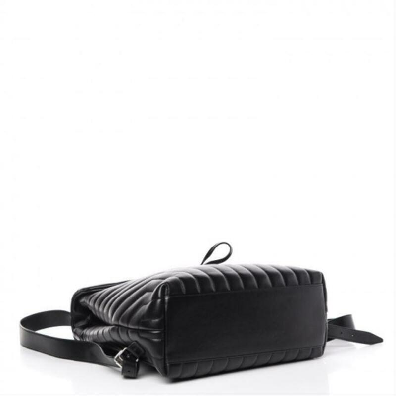 Saint Laurent Monogram Loulou Calfskin Matelasse Medium Monogram Black Leather