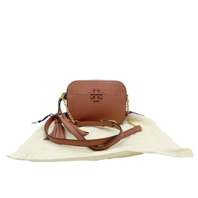 Tory Burch Camera Mcgraw Brown Leather Shoulder Bag