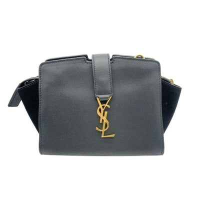 Saint Laurent Cabas Monogram Toy Suede Black Leather Cross Body Bag