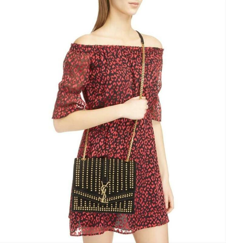 Saint Laurent Sulpice Monogram Ysl Triple-flap Black Suede Leather Cross Body