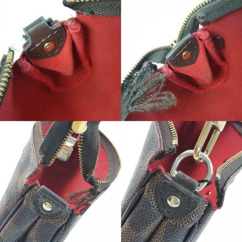 Louis Vuitton Eva Damier Ebene Chain Brown Coated Canvas Cross Body Bag