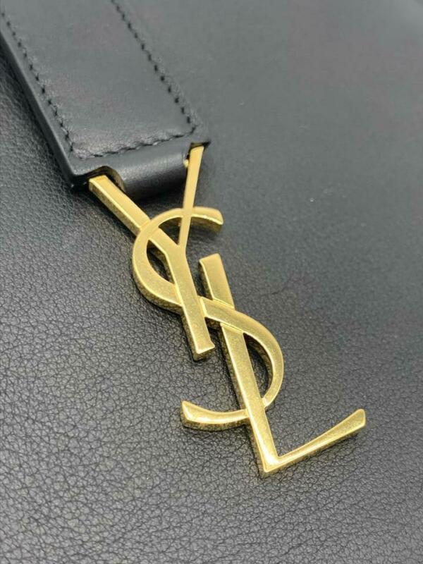 Saint Laurent Cabas Monogram Toy Suede Black Leather Cross Body Bag