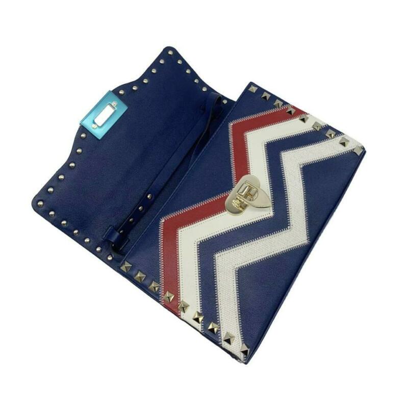 Valentino Shoulder Small Rockstud Blue Leather Cross Body Bag