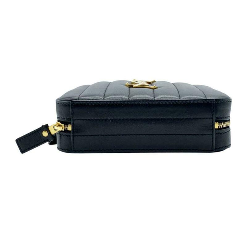 Saint Laurent Belt Vicky Quilted Black Leather Messenger Bag
