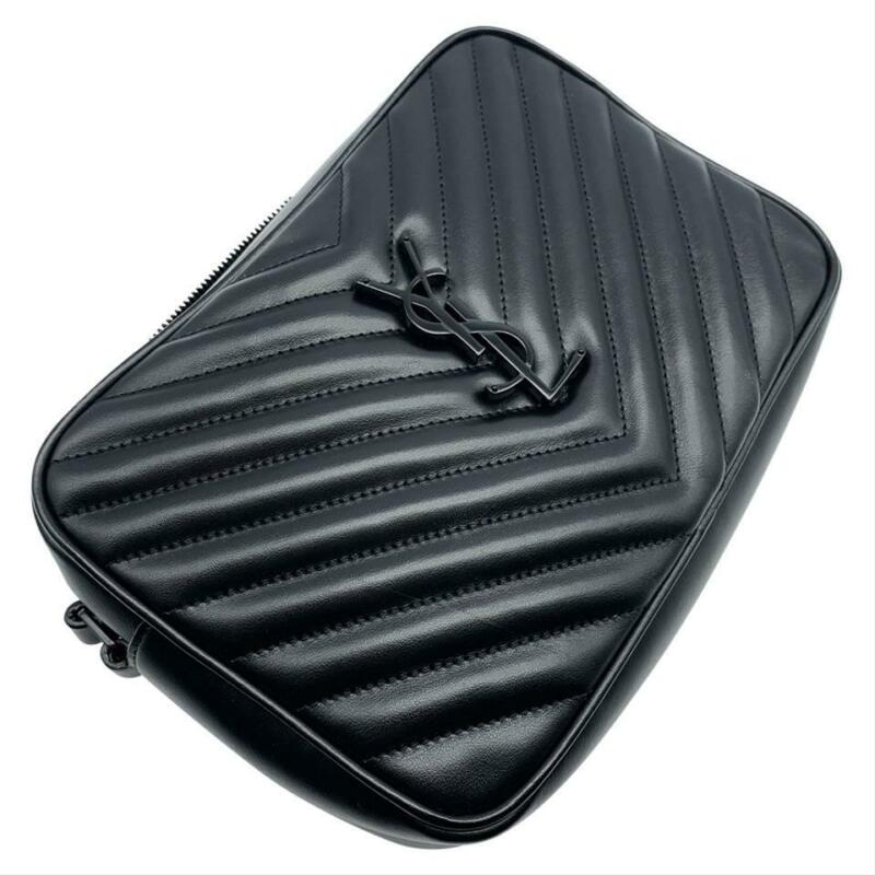 Saint Laurent Monogram Camera Lou Matelassé Black Calfskin Leather Cross Body