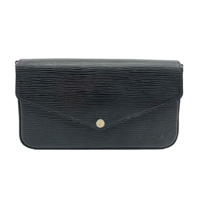 Vuitton Pochette Felicie With and Card Case Noir Black Epi - MyDesignerly