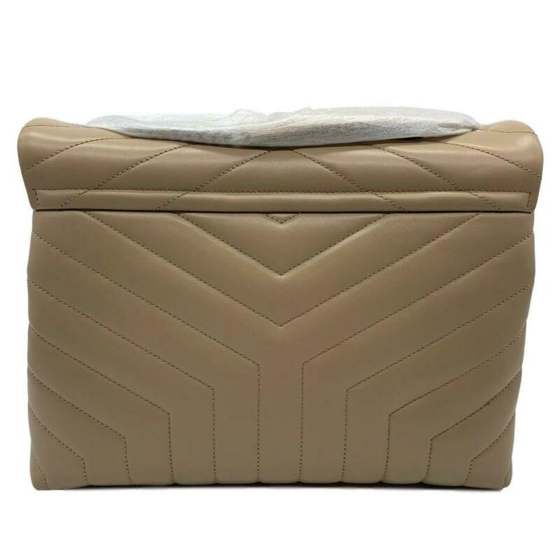 Saint Laurent Monogram Loulou Medium Deep Beige Calfskin Leather Shoulder Bag