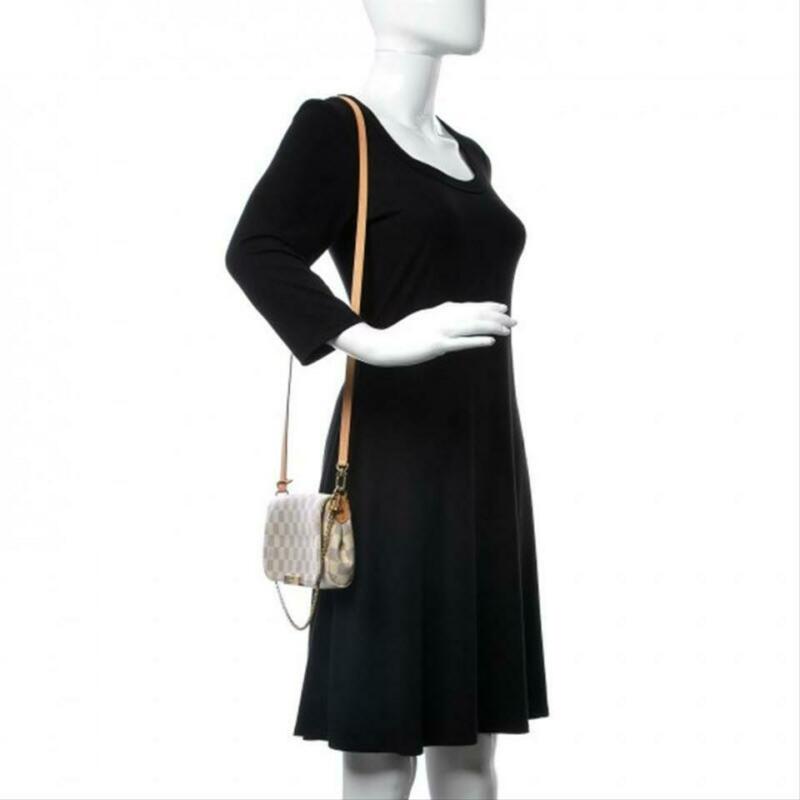 Louis Vuitton Favorite Pm White Damier Azur Canvas Cross Body Bag