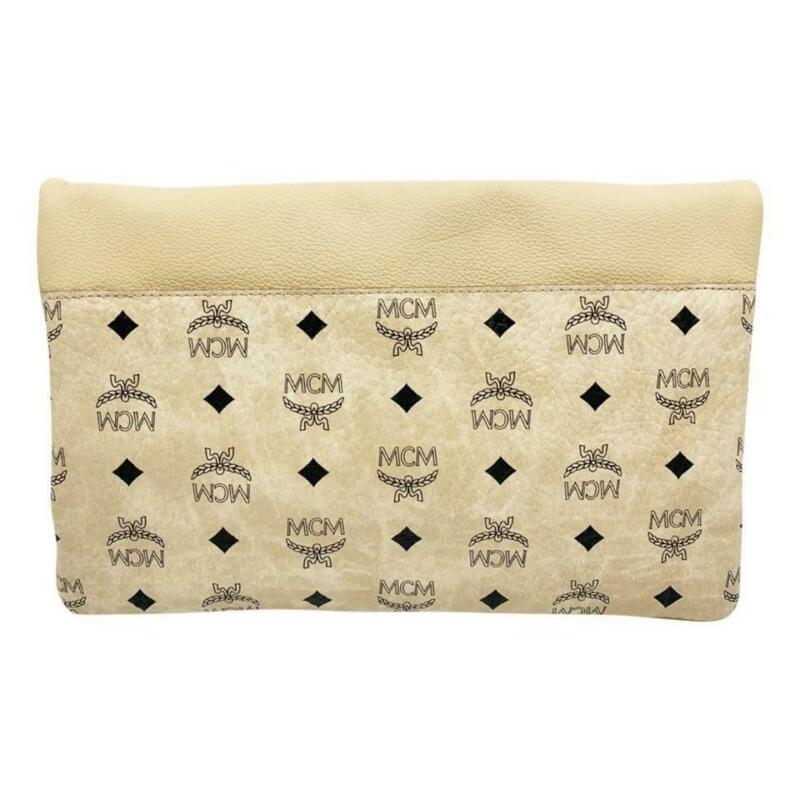 MCM Corina Leather & Visetos Foldover Beige Coated Canvas Cross Body Bag