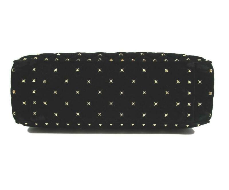 Valentino Shoulder New Garavani Rockstud Spike Large Black Velvet Cross Body Bag