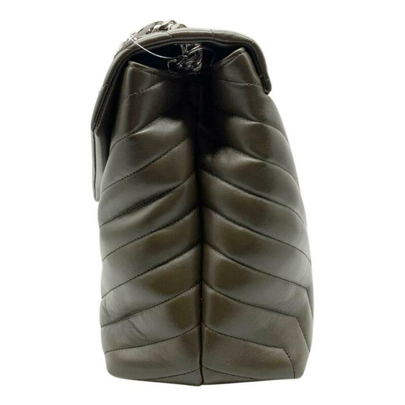 Saint Laurent Monogram Loulou Faggio Large Matelassé Brown Leather Shoulder Bag