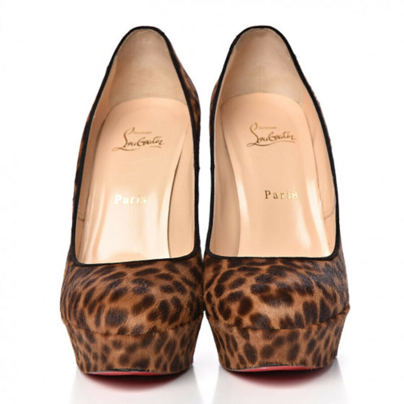 Christian Louboutin Leopard Pony Hair Bianca 140 Pumps