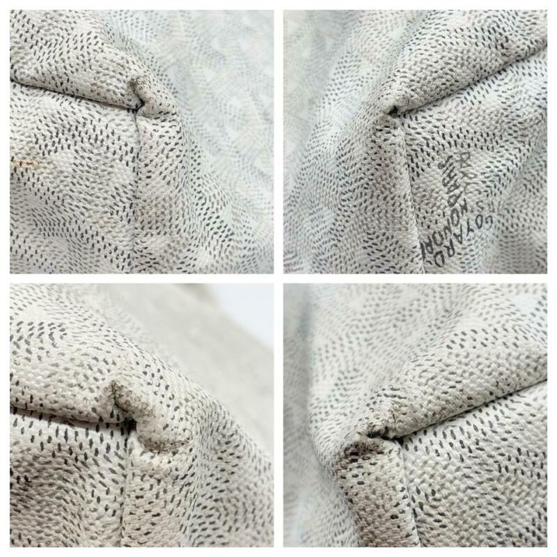 Goyard Goyardine Saint Louis Pm with Pouch White Coated Canvas Tote