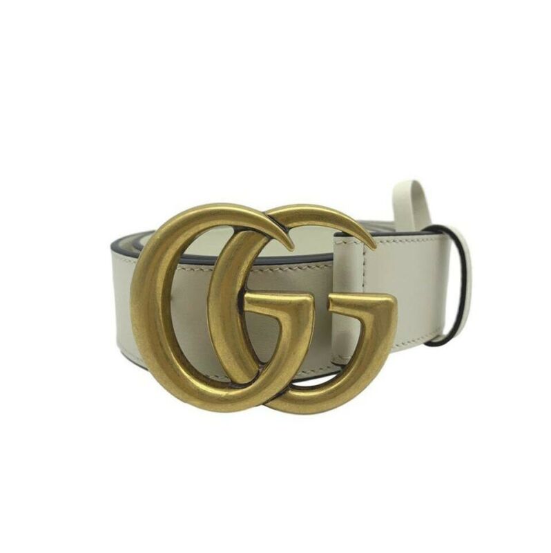 Gucci White Marmont Gg Leather 80 32 Belt