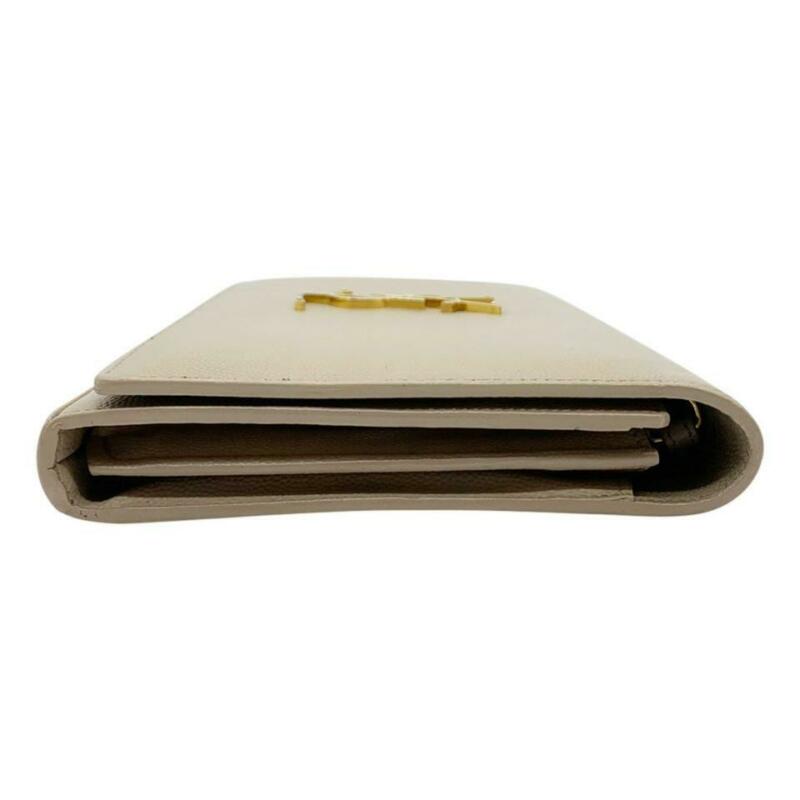 Saint Laurent Chain Wallet Medium Woc Beige Leather Shoulder Bag
