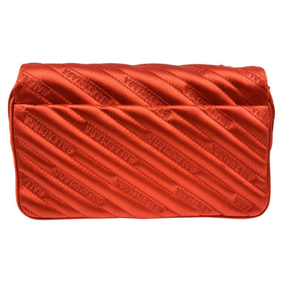 Balenciaga Round Quilted Jacquard Bb Wallet On A Chain Red Satin Cross Body Bag