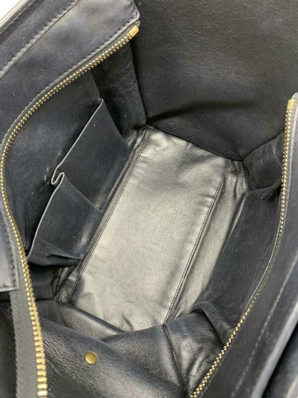 Céline Luggage Micro Black Leather Tote