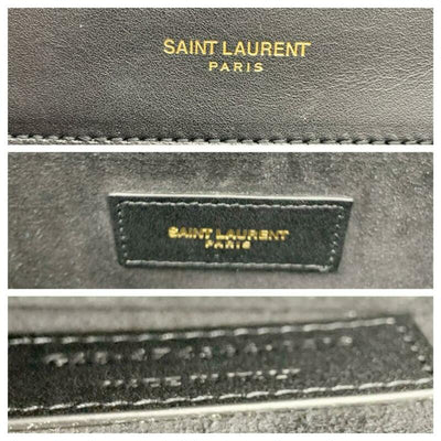 Saint Laurent Monogram Kate Shoulder Small Smooth Tassel On Chain Black Calfskin