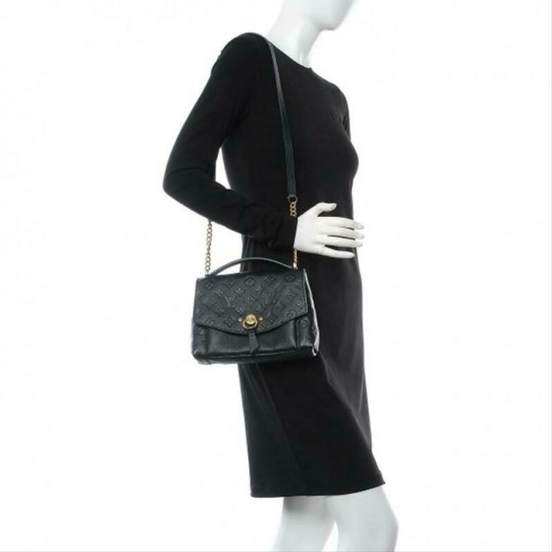 Louis Vuitton Blanche Noir Black Monogram Empreinte Leather Shoulder Bag