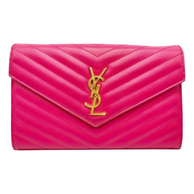 Saint Laurent Chain Wallet Medium Monogram Ysl Pink Leather Cross Body Bag