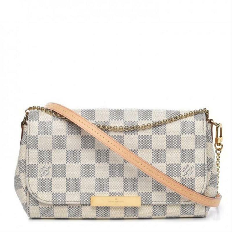 Louis Vuitton Favorite Pm White Damier Azur Canvas Cross Body Bag