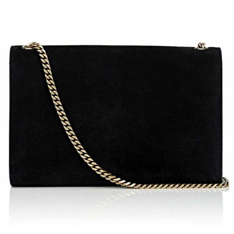 Saint Laurent Monogram Kate Monogram Ysl Medium Dome-stud Black Suede Leather