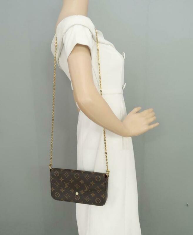 Louis Vuitton Multi Pochette Felicie Bag Crossbody M81471 Black Pink Card  Wallet
