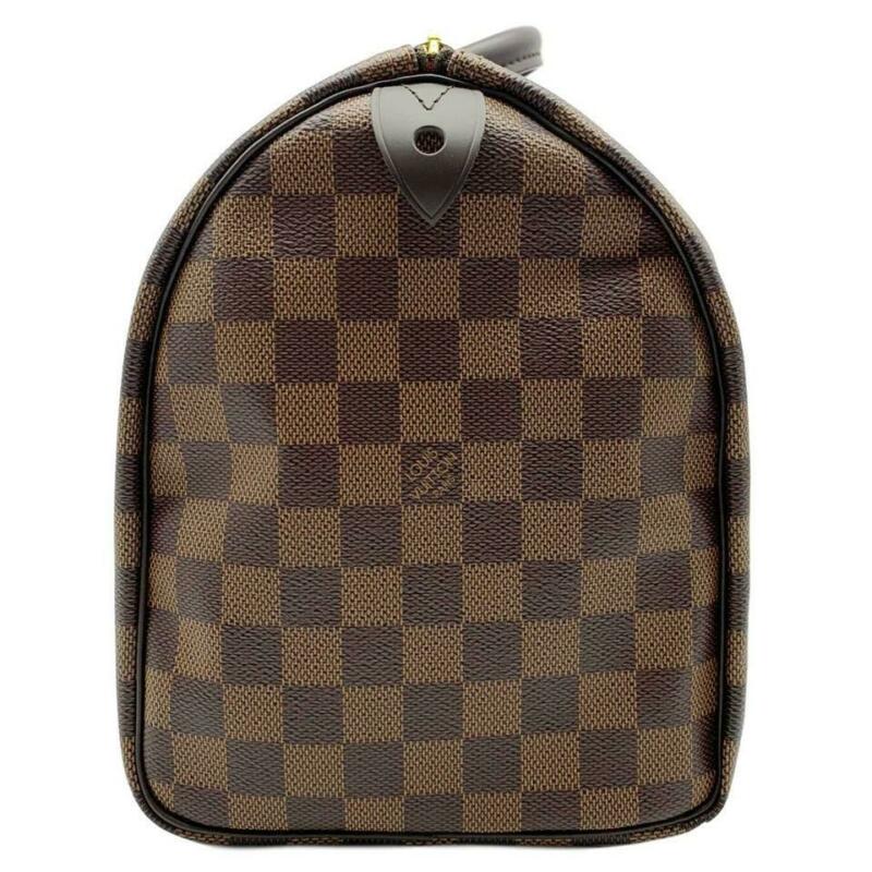 Louis Vuitton Speedy 30 Damier Ebene Brown Coated Canvas Satchel
