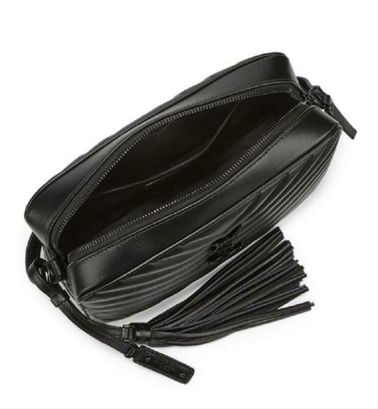 Saint Laurent Monogram Lou Camera Black Leather Cross Body Bag