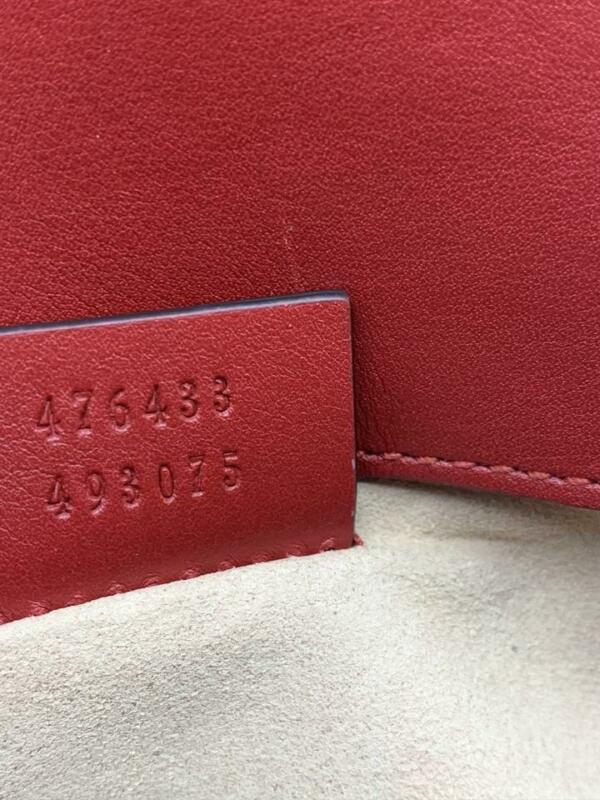 Gucci GG Marmont Super Mini Red Leather Cross Body Bag