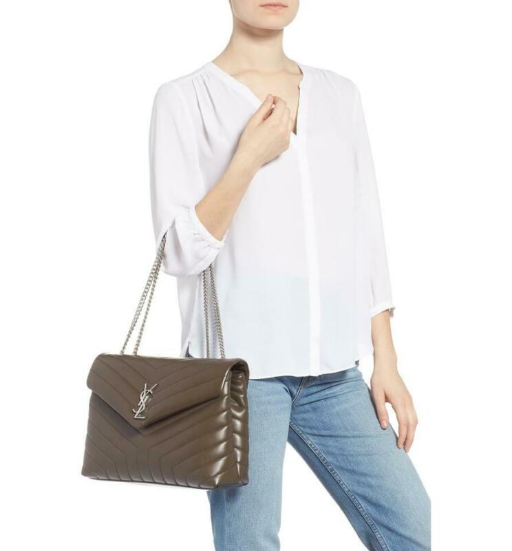 Saint Laurent Monogram Loulou Medium Faggio Brown Leather Shoulder Bag