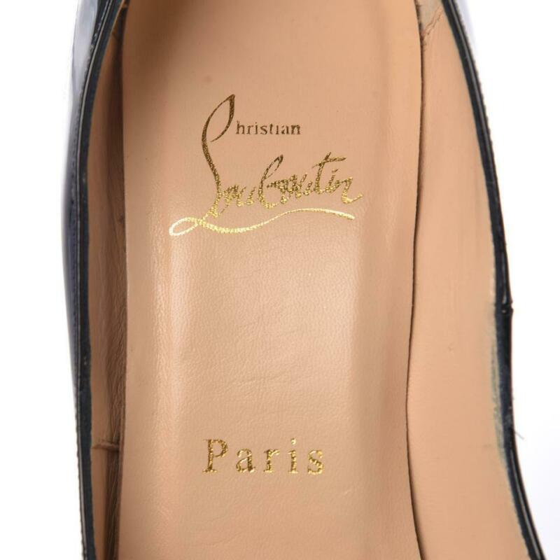 Christian Louboutin Black Patent Calfskin Lady 150 Peep Toe Platform Pumps