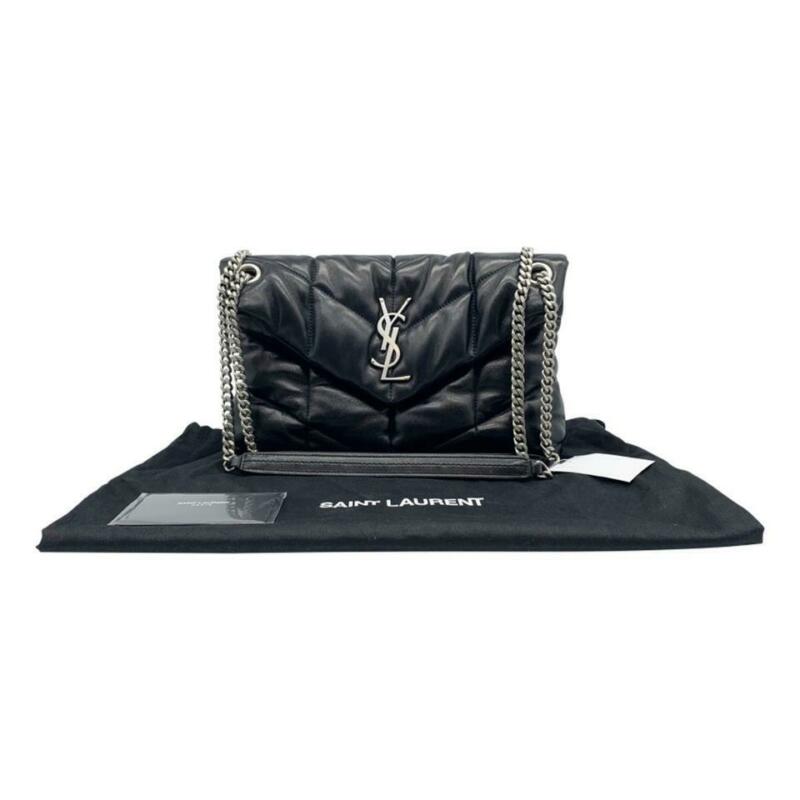 Saint Laurent Monogram Loulou Puffer Black Leather Shoulder Bag