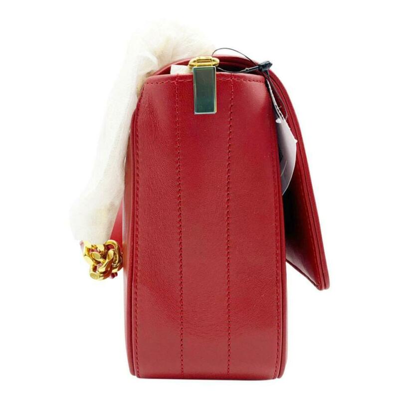 Saint Laurent Vicky Medium Monogram Matelasse Rouge Eros Red Leather Cross Body